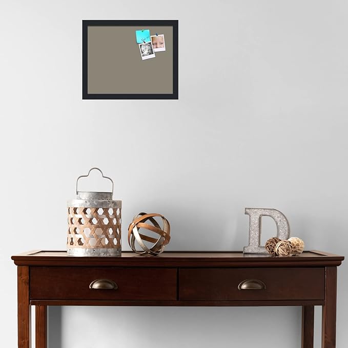 PinPix 15x12 Inch Cork Bulletin Board. This Decorative Framed Pin Board Comes with Pewter Design and a Satin Black Frame. Ideal for Home Office Decor or Message Board (PinPix-1812)-DeskLoop Office