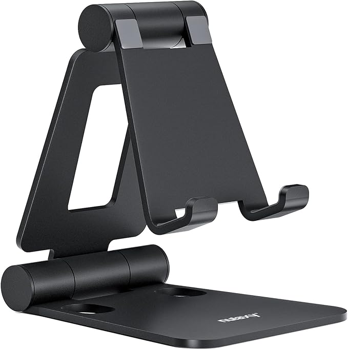 Nulaxy Dual Folding Cell Phone Stand, Fully Adjustable Foldable Desktop Phone by Nulaxy