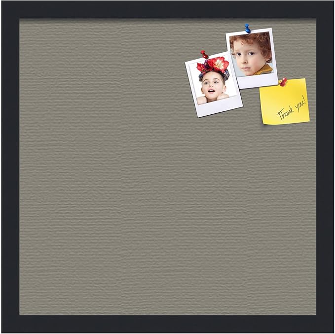 PinPix 16x16 Inch Cork Bulletin Board. This Decorative Framed Pin Board Comes with Pewter Design and a Satin Black Frame. Ideal for Home Office Decor or Message Board (PinPix-1812)-DeskLoop Office