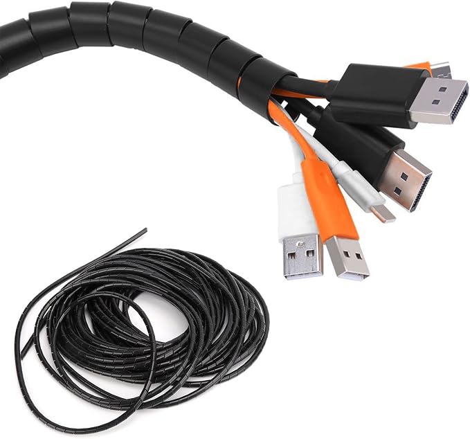 Spiral Cable Wrap - 25 Ft 3/8" Spiral Wire Wrap Cord Covers Bundle Sleeve Hose - Image 6
