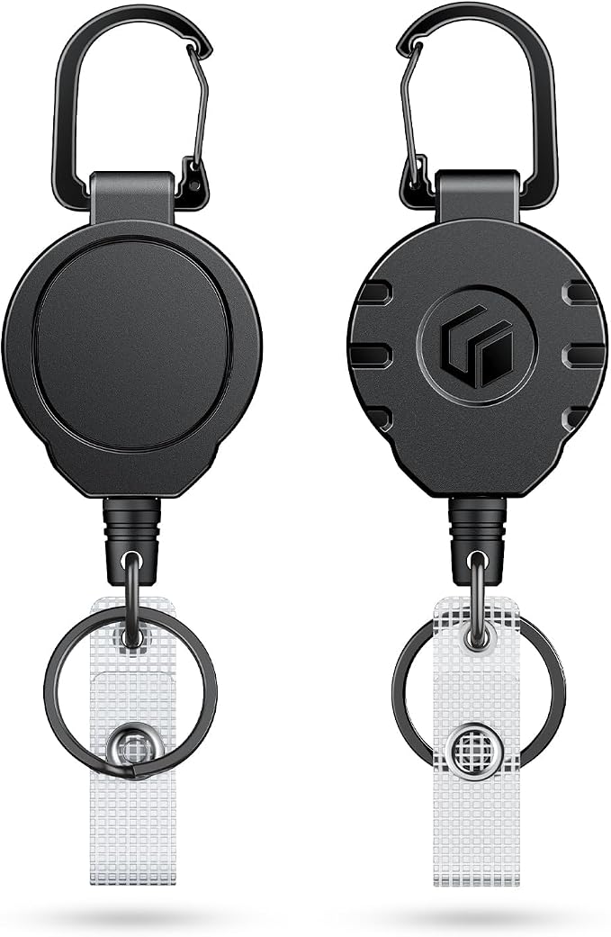 Uniclife Retractable Keychain Heavy Duty Carabiner Badge Holder Tactical ID - Image 8