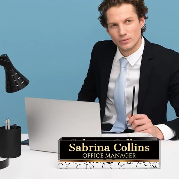 Name Plate for Desk, Desk Name Plate Personalized, Office Decor for Women Men - Image 3