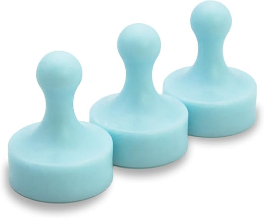 GLASSBOARD STUDIO Powerful Neodymium Magnets, Pawn-Shaped - Strong Fridge/Refrigerator and Whiteboard Magnet, Ideal for Office, Kitchen, Crafts - Rare Earth, Heavy Duty (3, Breezy Blue)-DeskLoop Office