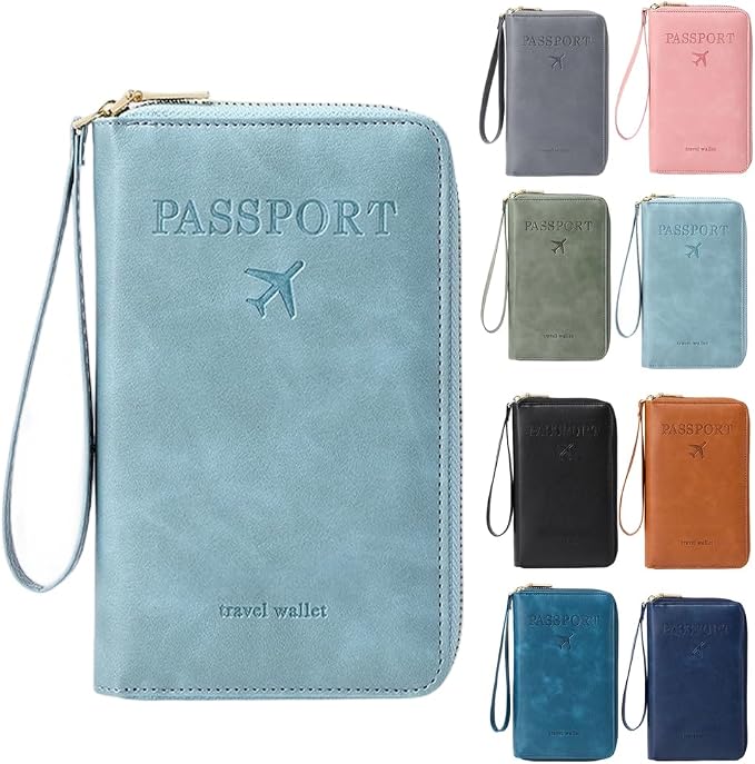 RFID Passport Holder for Wallet, RFID Blocking Document Organizer Clutch Bag by ANYSENTHome