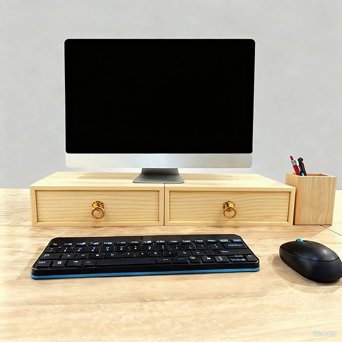 Natural Wooden Storage Box Desk Drawer Single Wood Cabinet Organizer Drawer - Image 5