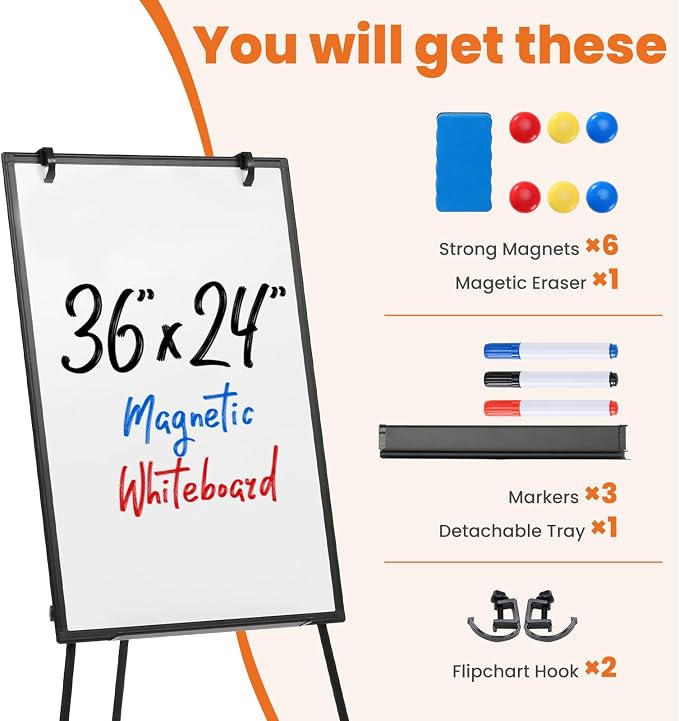 OLIXIS 36" x 24" Magnetic White Board - Image 4