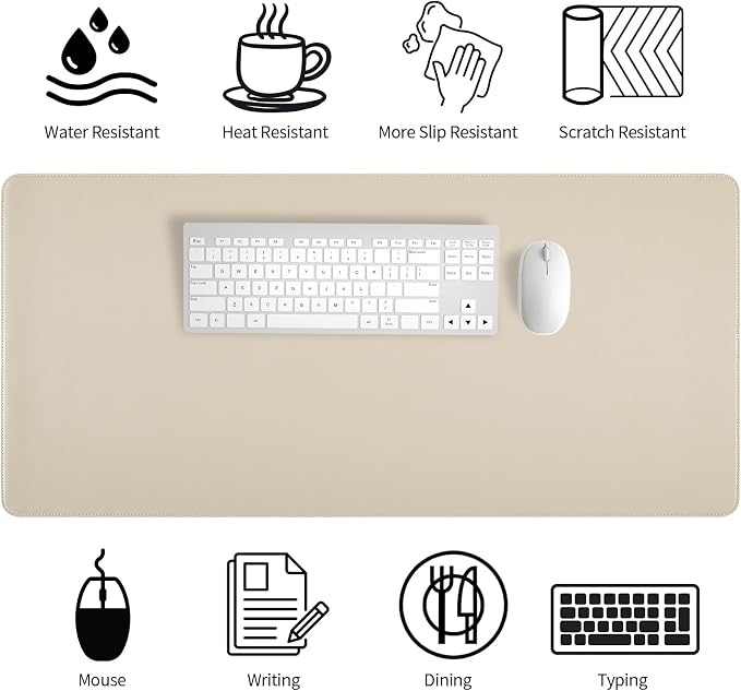 Bloss Desk Mat with Stitched Edges, 35.4"×15.7" Keyboard Pad Skin Pink - Image 3