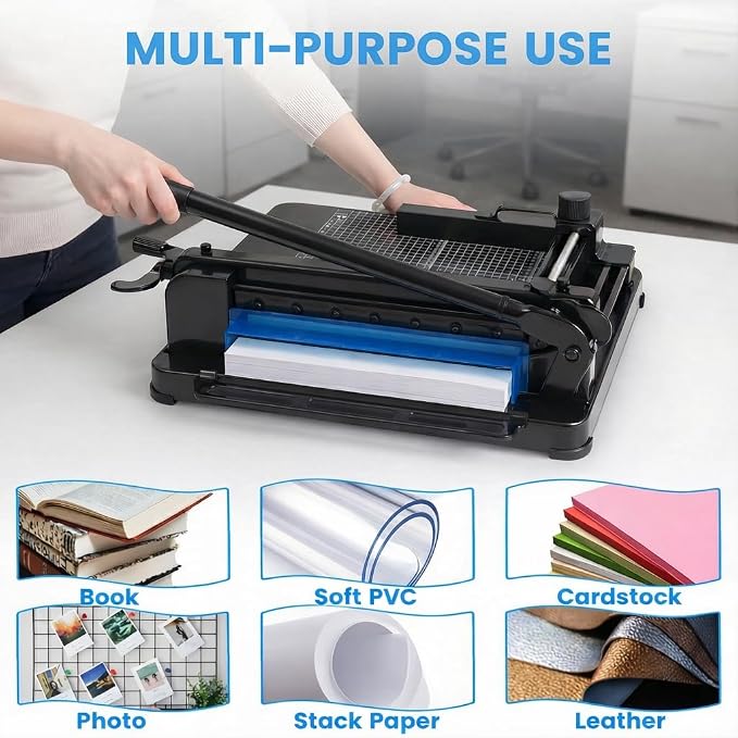 Heavy Duty Paper Cutter for A4 Paper, Guillotine Paper Cutter 12 Inch, 400 - Image 5