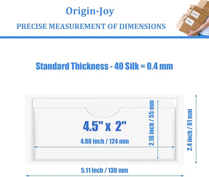 Origin-Joy 25 PCS Self-Adhesive Index Label Pockets - Image 2
