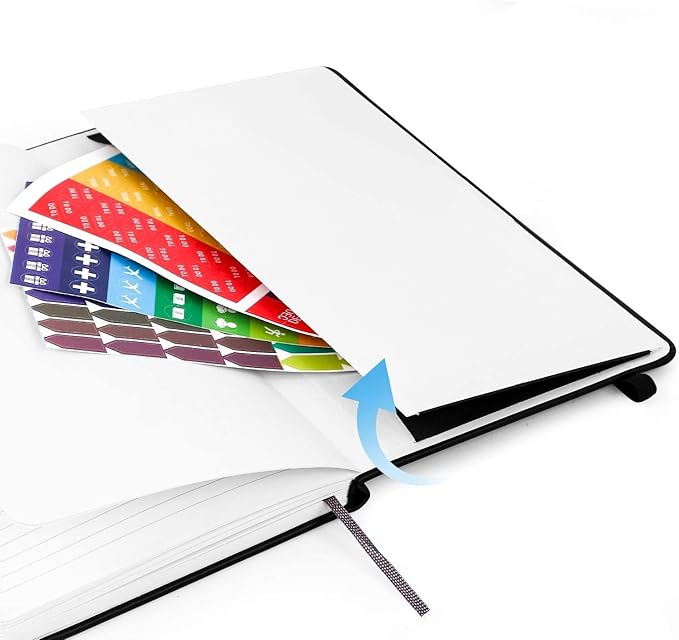 Huhuhero 10 Pack Lined Journal Notebook, 120Gsm College Ruled Thick Paper Journals for Writing, Hardcover Notebooks for Work School Business Note Taking Women Men, 5"×8.25" (10, Black)-DeskLoop Office