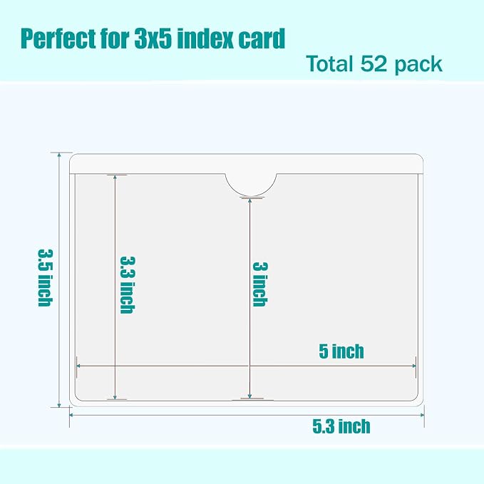 52 Pack Index Card Holder 3x5 Inch, Labels - Image 2