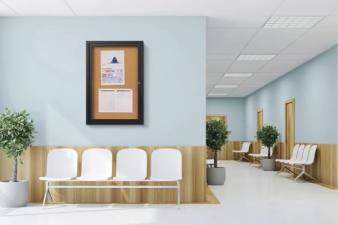 INNOVART Enclosed Bulletin Board 36”x24”, Lockable Cork Noticeboard - Image 7