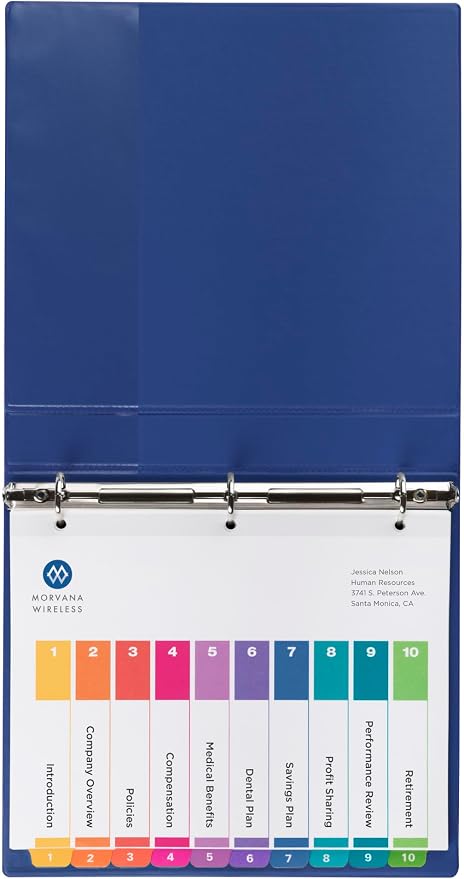 Avery 10 Tab Dividers | Multicolor Tabs | Table of Contents | - Image 8