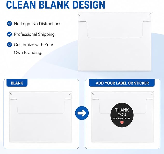 100 Pack Card Shipping Envelopes 7 x 4.35 Inches Trading Card Mailers, Self - Image 4