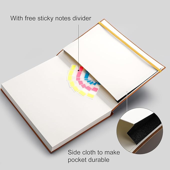 AHGXG Graph Paper Notebook - Grid Paper Notebook Large A4 8.5''×11'', 320 Pages Thick Journal, 100gsm Thick Graph Paper, Leather Softcover, Inner Pocket - Yellow-DeskLoop Office