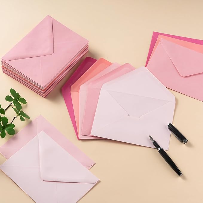 50 Pack Colored A7 Invitation Envelopes 5x7 Pink, 5 1/4 x 7 1/4 in | 5 Colors - Image 6