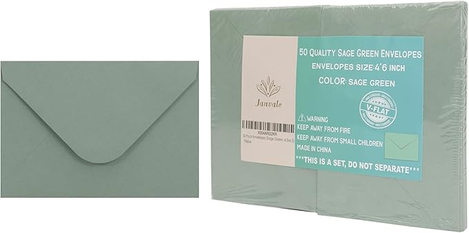 Sage Green Envelopes 4 x 6 Inch, 50 Pack, A4 Size Blank 4 1/4” X 6 1/4” - Image 6