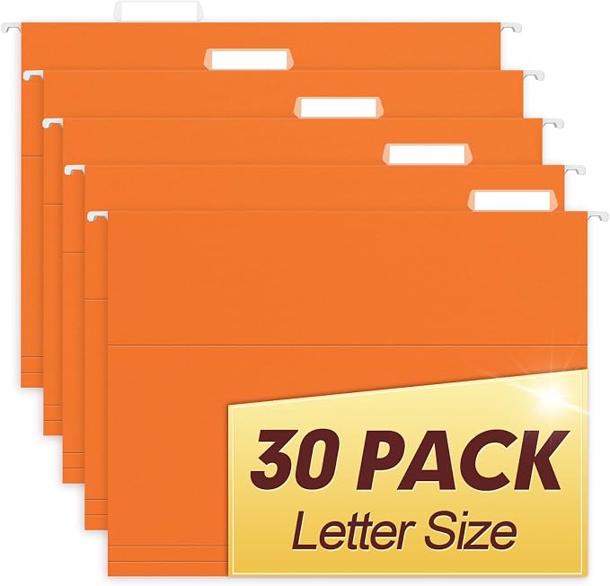 HERKKA Hanging File Folders, 30 Pack Reinforced Letter Size Hanging Folders by HERKKA