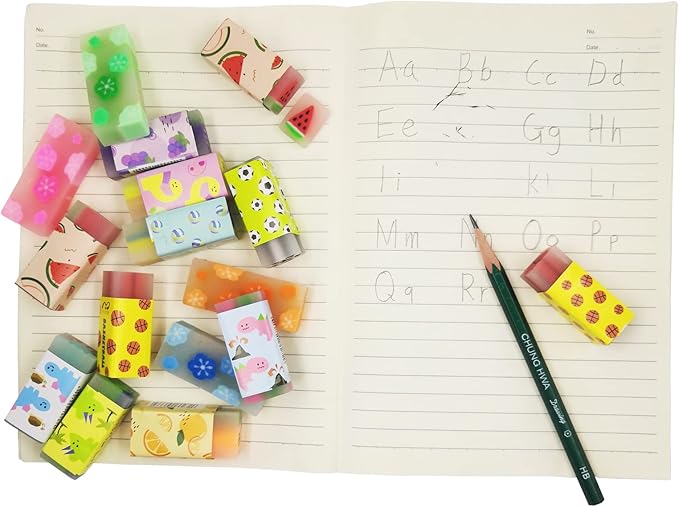 Cute Erasers for Kids Bulk 16 Pack Animal Food Fun Desk Pets Pencil Students School Supplies Prize Gifts Party Favors-DeskLoop Office