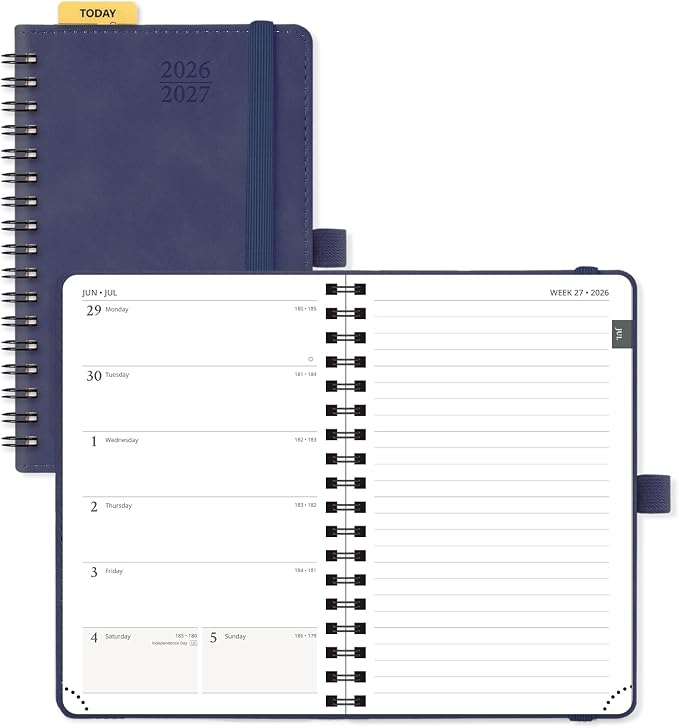 POPRUN Pocket Planner 2026-2027, Purse Size 4" x 6.25", Small Pocket Calendar by POPRUN