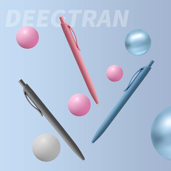 deegtran Pens Bulk, 50 Pack No Bleed Grey Barrel Black Ink Click Pens, - Image 6