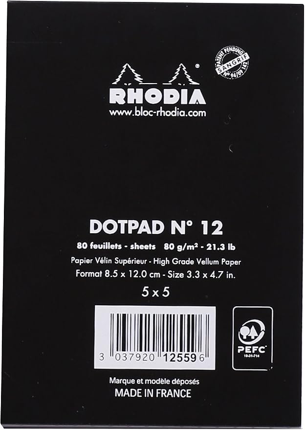 Rhodia Head Stapled Pad, No12 A7+, Dot - Image 3