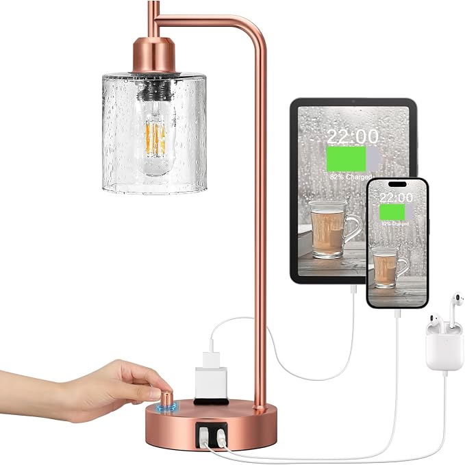 Innqoo Copper Industrial Bedside Table Lamp - Image 7