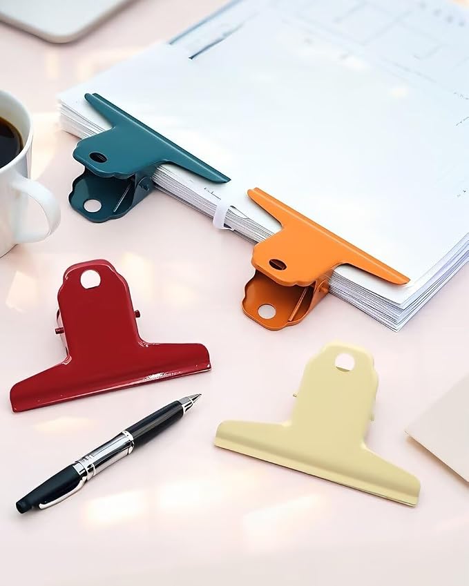 2PCS Extra Large Binder Clips Metal Bulldog Clip Large Paper Clamp Holder - Image 3