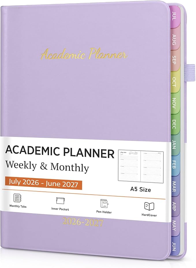 Academic Planner 2026-2027, Weekly and Monthly Academic Year Calendar Planner by Homlive
