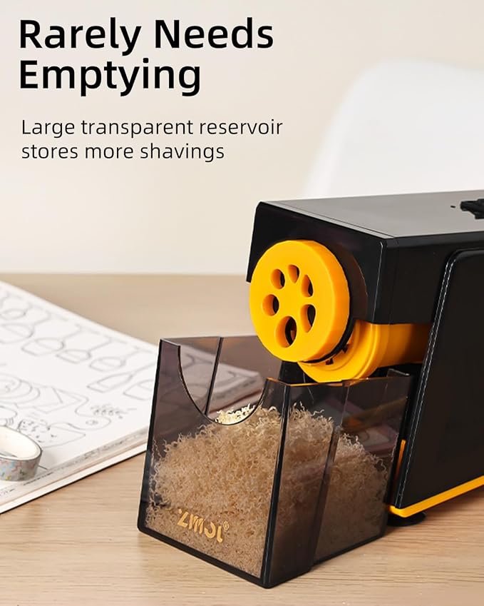 ZMOL Heavy Duty Electric Pencil Sharpener, 6-Hole Classroom Pencil Sharpener - Image 8