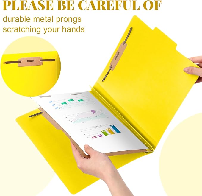 Skyygemm 12 Pcs Classification Folders Letter Size, 1 Divider Pressboard File - Image 4