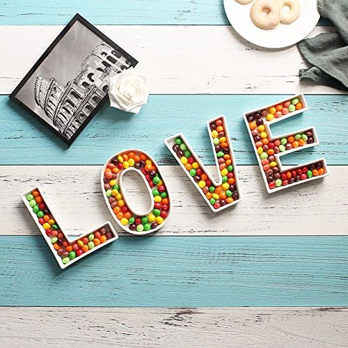 Coffeezone Small Wedding Decor Candy Dishes and Nuts Plates in Letter Shape - Image 8