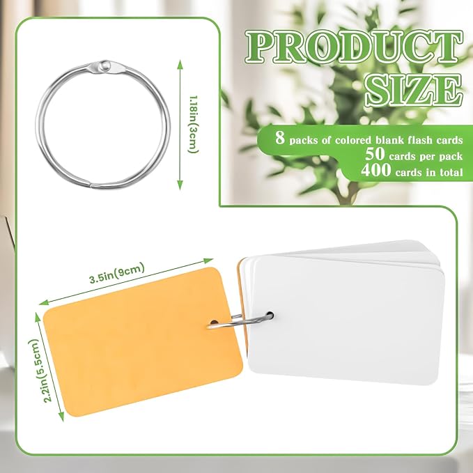 400 PCS Flash Cards 2 x 3 Inch Index Cards - Image 2
