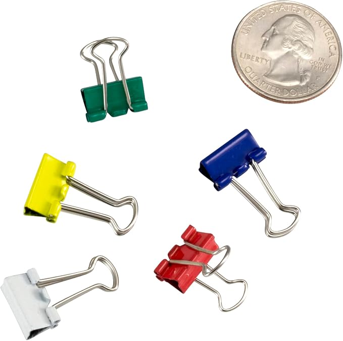 Officemate Micro Binder Clips, 100 Clips per Tub - Image 2