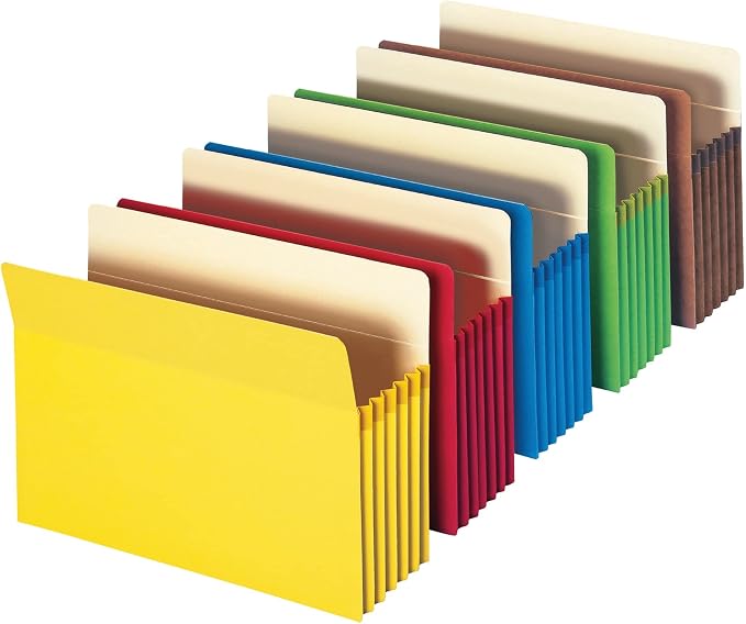 Smead File Pocket, Straight-Cut Tab, 5-1/4" Expansion, Letter Size, 5 per Pack by SMEAD