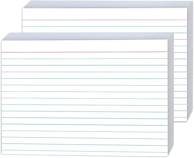 50 Pack 5x7 Ruled Index Cards by JINMIKEJI