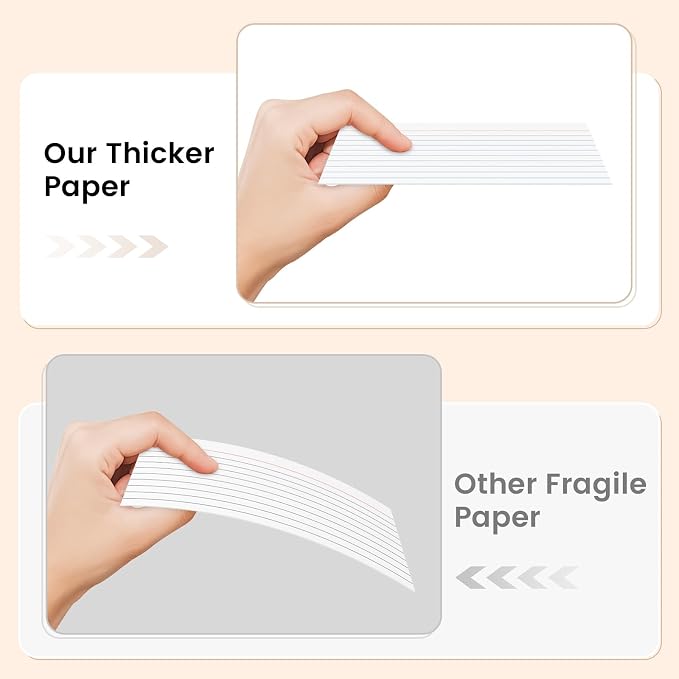 Index Cards 3x5 Inch, Flash Cards, Ruled Lined White Note Cards Paper - Image 3