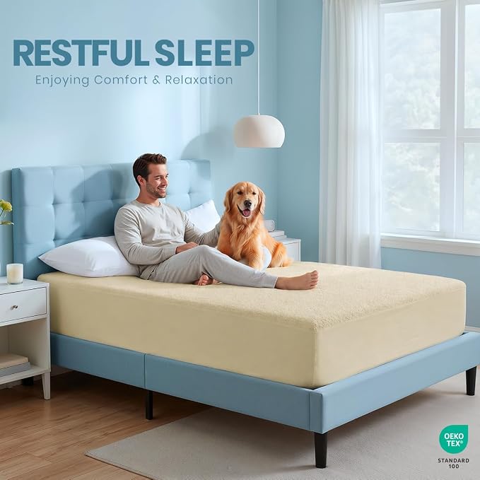 Twin XL Size Mattress Protector Waterproof, Premium 200 GSM Terry Mattress Cover - Image 5