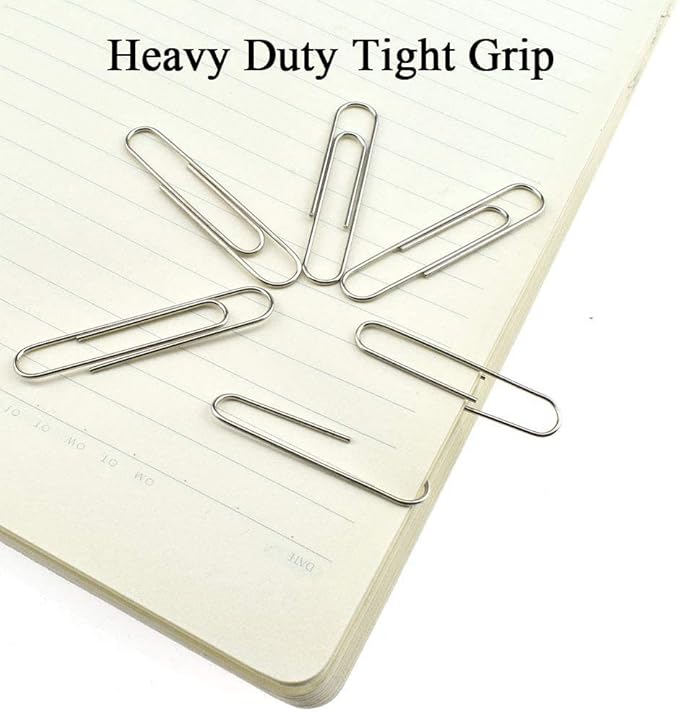 Vinaco Paper Clips Smooth Silver, Medium and Jumbo Paper Clip, Durable and - Image 6