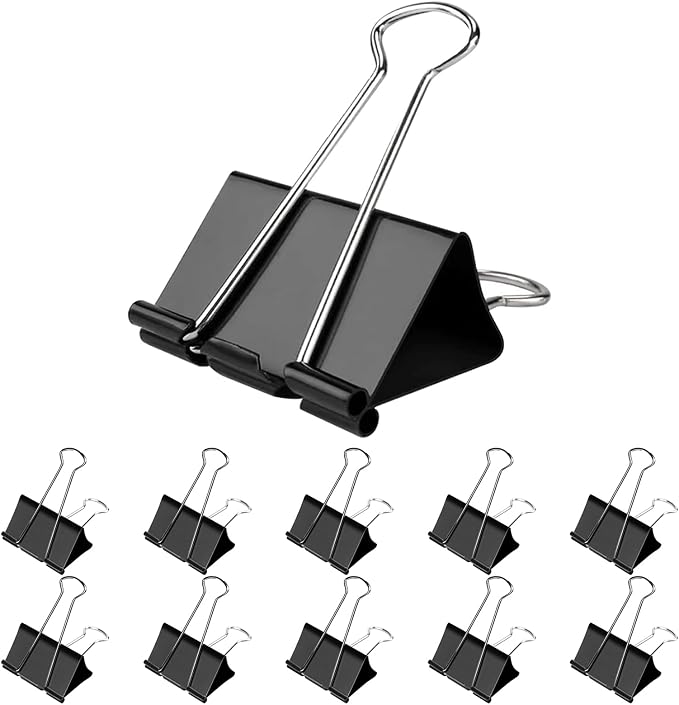 Jumbo Binder Clips 3 inch, 75mm Width, 10 Pack Extra Large Binder Clips by Unknown