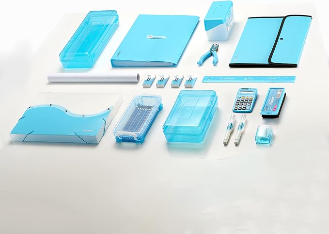 Square Flap Document Holder Blue, Expanding File Folder, A4 Letter Size - Image 7