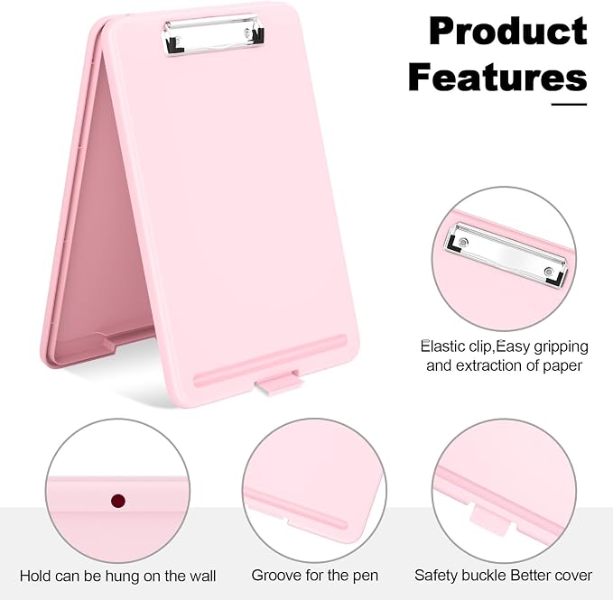 Hongri Clipboard with Storage, 8.5 x 11 Clip Board Foldable, Size 13.4 x 9.4 X - Image 3
