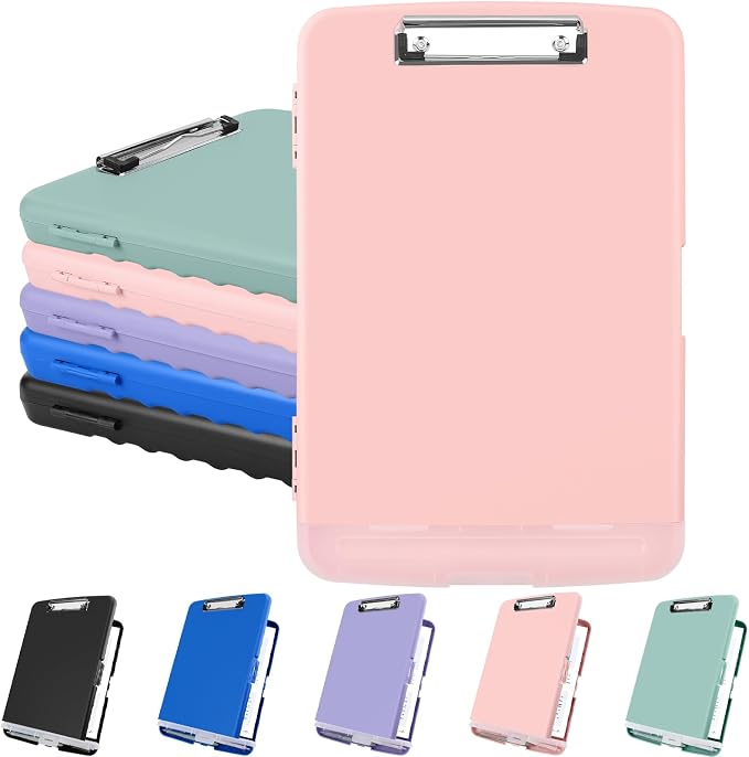 Meiikun Clipboard with Storage, Plastic Clipboards 8.5x11 with Pen Holder by Meiikun
