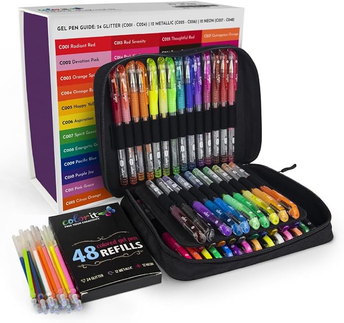 ColorIt Gel Pens for Adult Coloring – 96 Pack by ColorIt