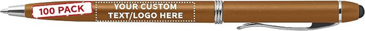 DISCOUNT PROMOS Custom Twist Action Plastic Stylus Pens, Personalized Bulk Pack by DISCOUNTPROMOS