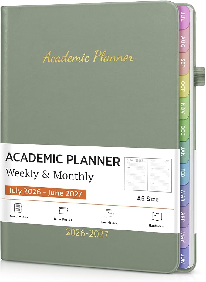 Academic Planner 2026-2027, Weekly and Monthly Academic Year Calendar Planner by Homlive