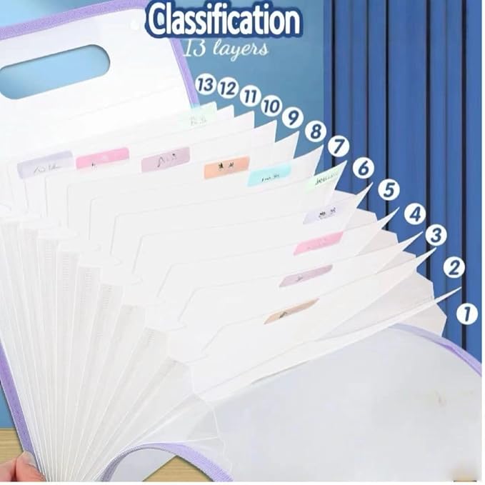 Vertical Accordion File Folder, 13 Pockets Expanding File Organize - Image 2