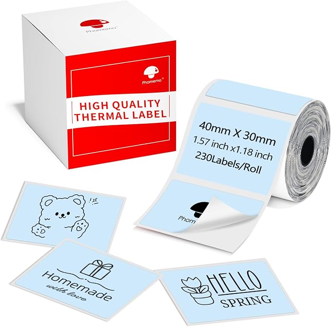 Phomemo Thermal Labels for M110/M120/M220/M150/M250/M221 Label Maker, by Phomemo