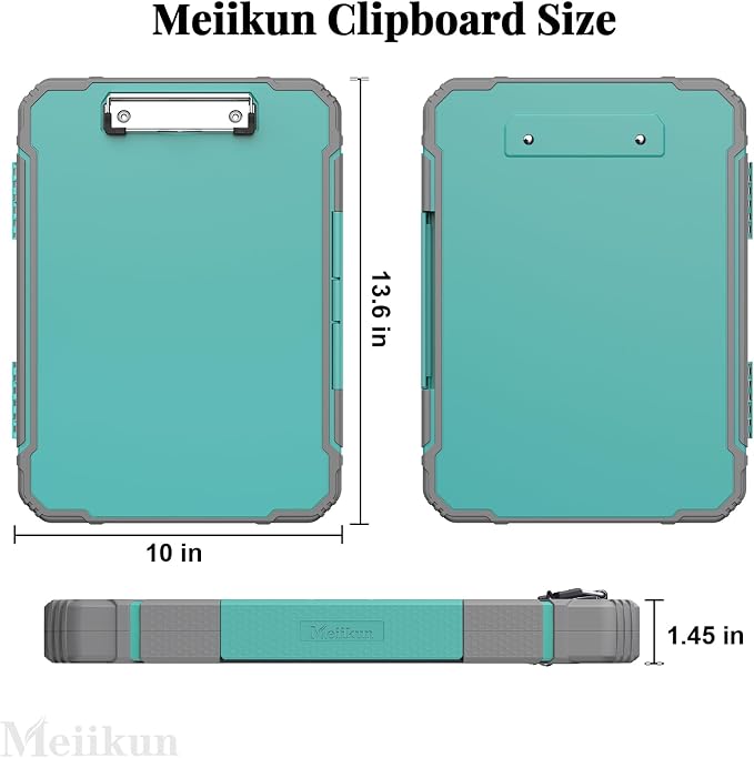 Meiikun Clipboard with Storage, Rugged Shockproof Protective, Internal Pen - Image 2