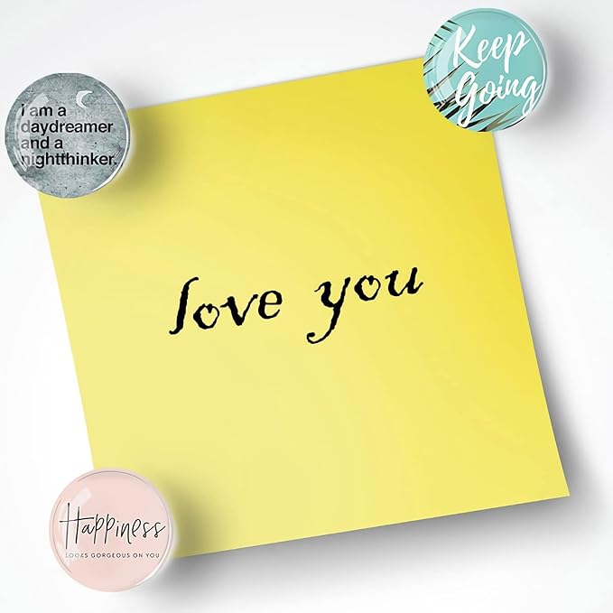 12Pcs Glass Strong Magnetic Refrigerator Magnet Fridge Sticker,Motivational Fridge Magnets Decoration for Crafts,Strong Fridge Magnets for Kitchen, School,Office Whiteboard, Cabinet and Dishwasher-DeskLoop Office